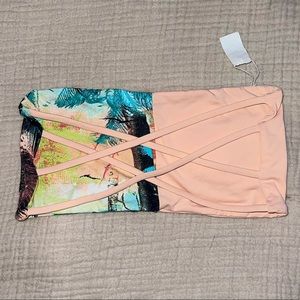 San Lorenzo Printed Bandeau Bikini Top